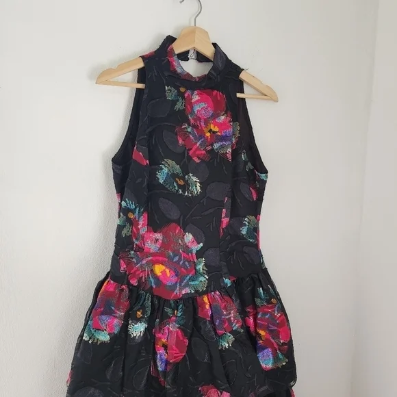 cachet halter dress CACHET Halter Gown Black Y2K Sleeveless Beaded Formal Evening Dress Size 10